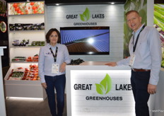 Tina Harder and Jeff Richardson with Great Lakes Greenhouses. The Ontario based company is a first time exhibitor at the show.